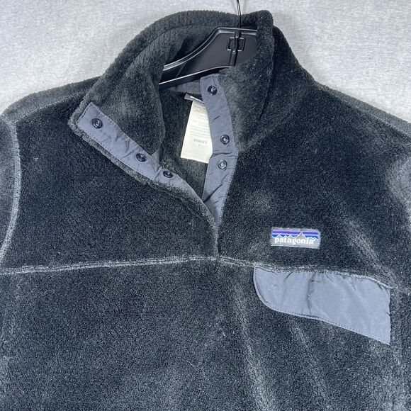 Patagonia Re-Tool Snap-T Fleece Pullover 1/4 Black Polartec Fleece Women’s Large - Picture 4 of 15